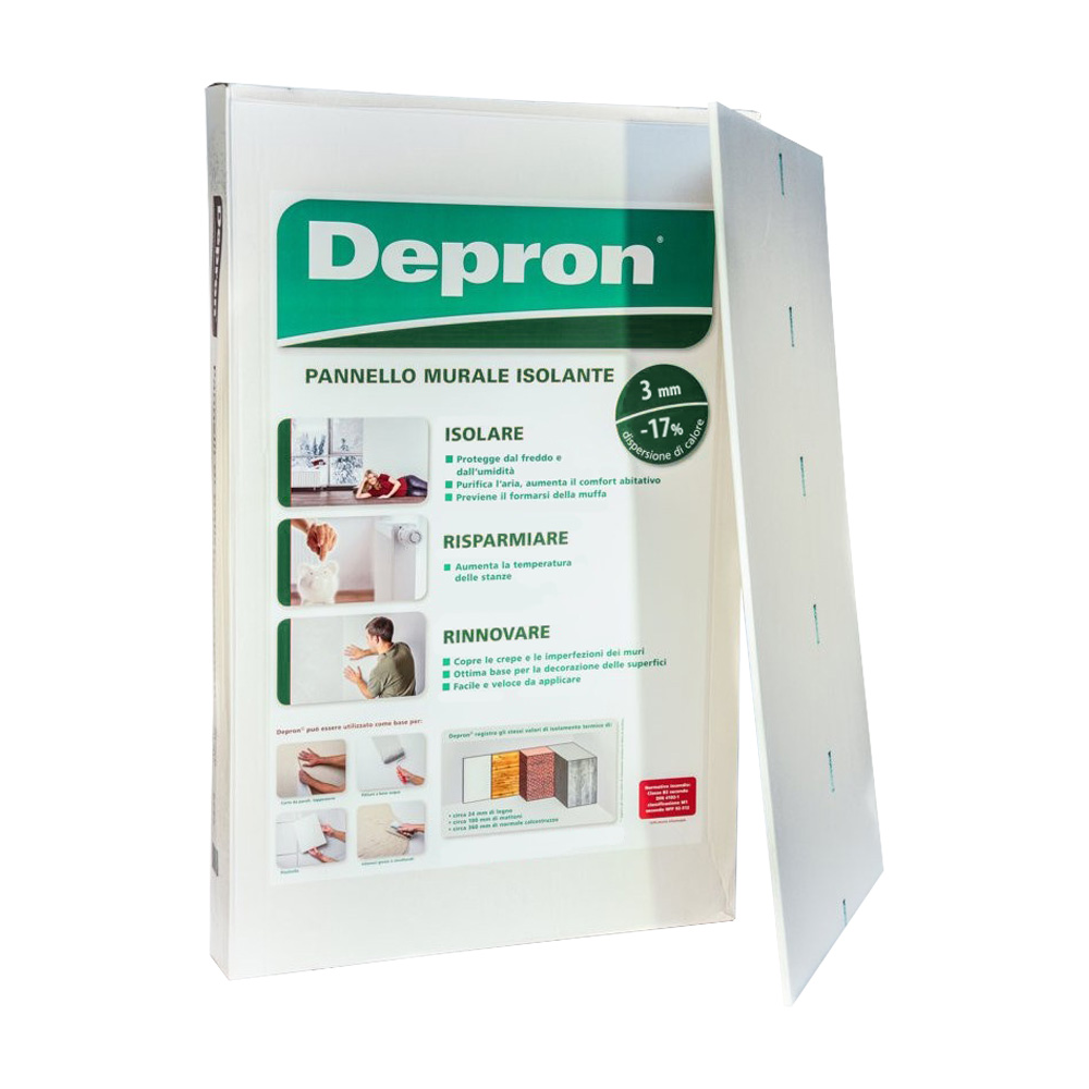 x10 Pannelli Isolanti per Interni 80x125 cm / 10 mq DEPRON - Spessore 3 mm