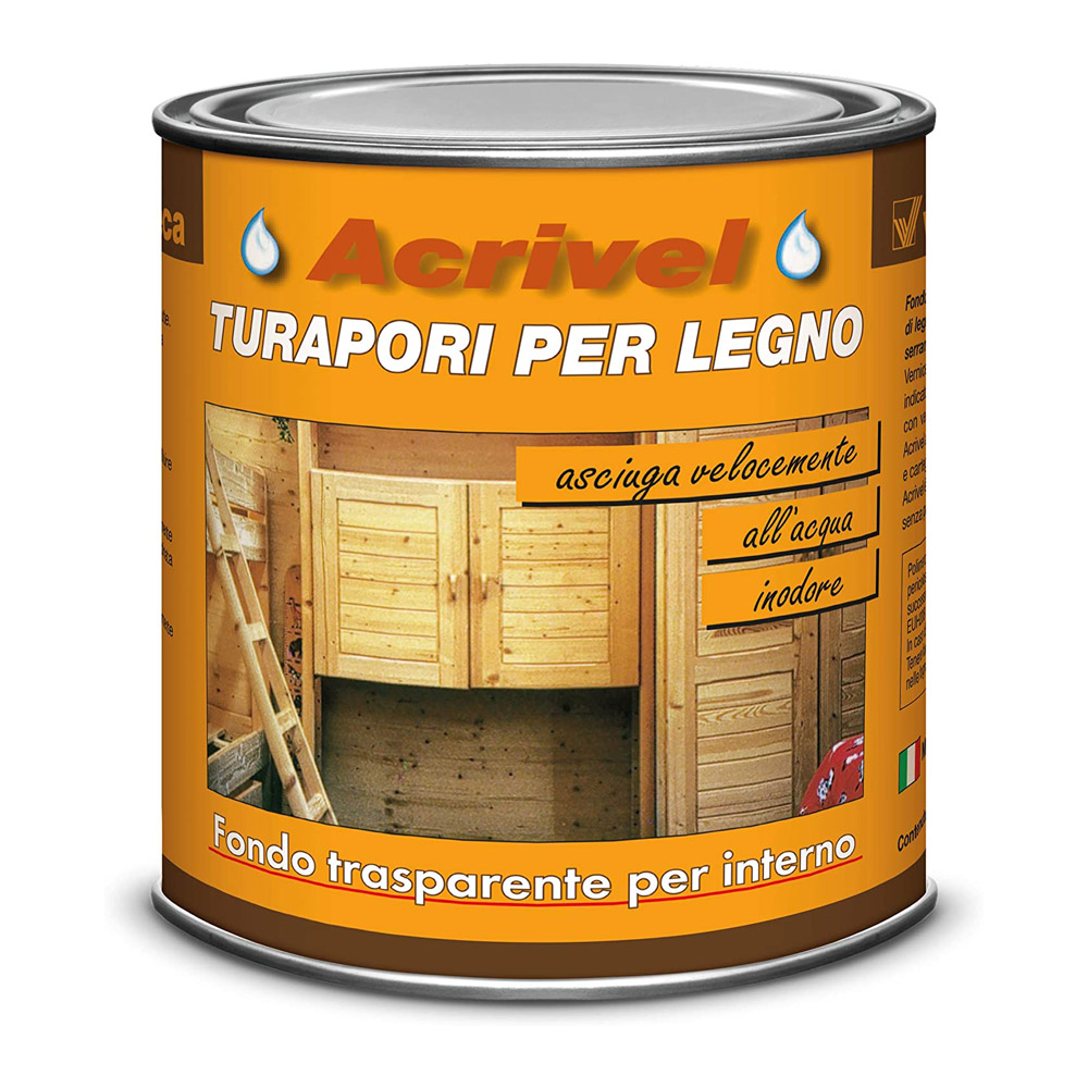 Fondo Turapori all'Acqua Trasparente Acrivel VELECA 2,5 Lt