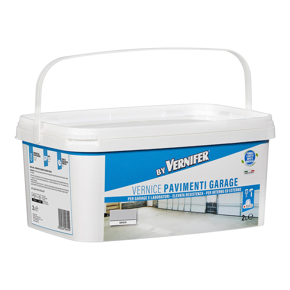 Vernice a Base Acqua per Pavimenti Garage e Laboratori 2 Lt VERNIFER - Grigio