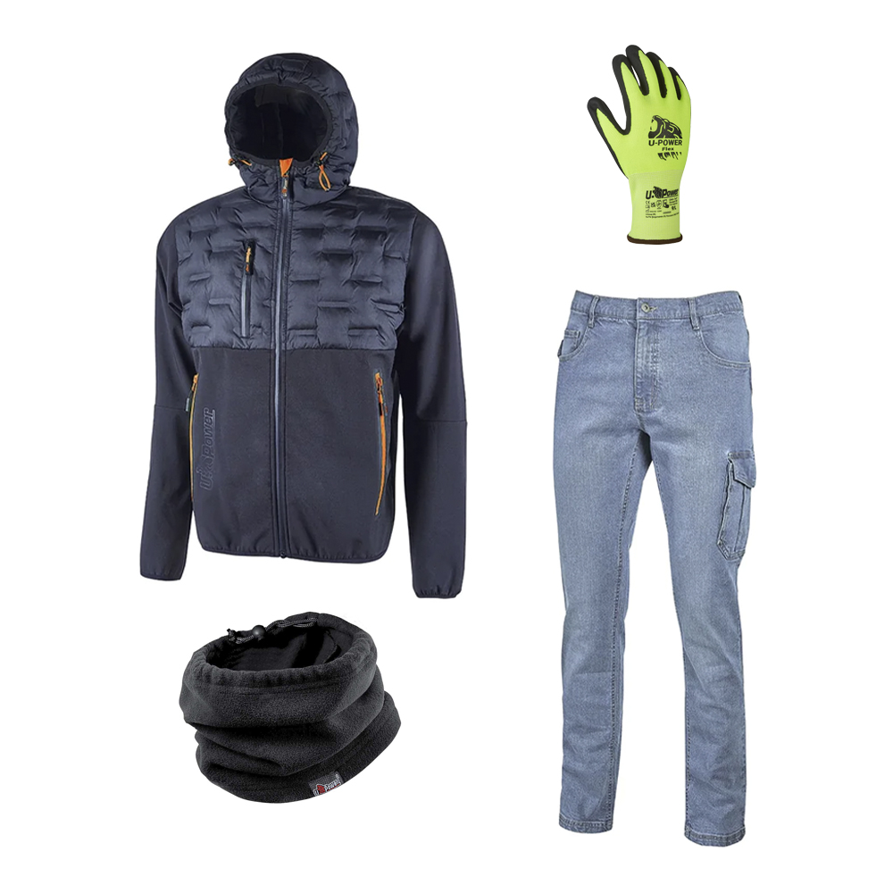 Xmas Kit Deep Blue Tg.XL U-POWER - Giacca, Pantalone, Scaldacolllo e Guanti