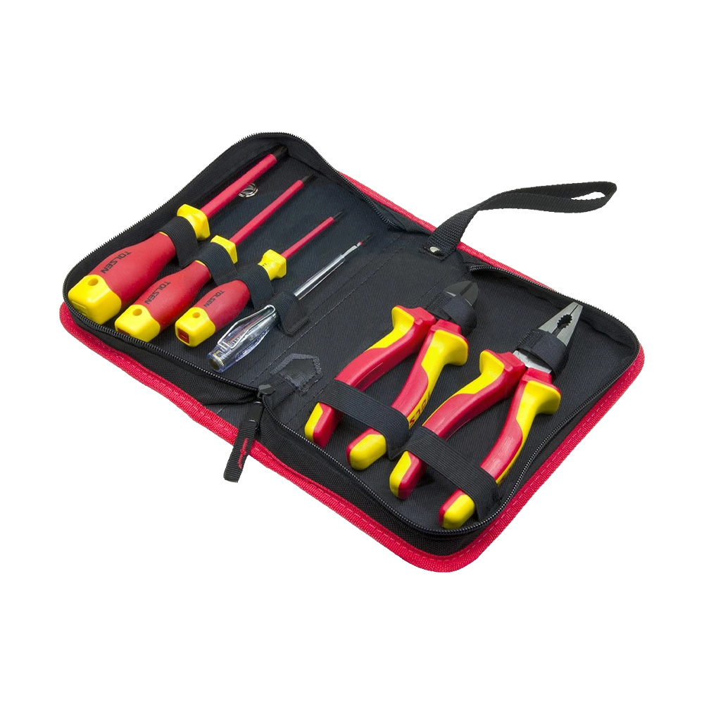 Set 6 Utensili Premium VDE Line TOLSEN - 2 Pinze e 4 Cacciaviti Isolati