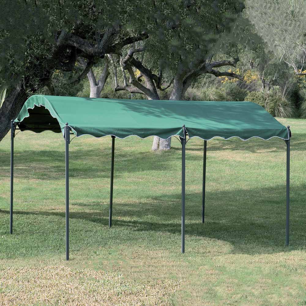 Gazebo in acciaio CAR PORT FERLIVING Verde CM.300X400X250h