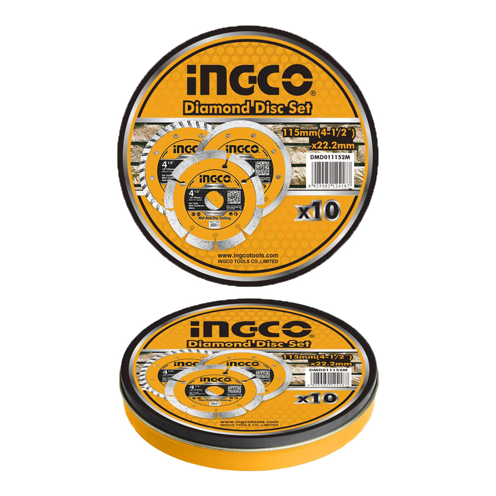 Disco Diamantato Segmentato 115 mm con Lama 7,5 mm INGCO - Box 10 Pezzi