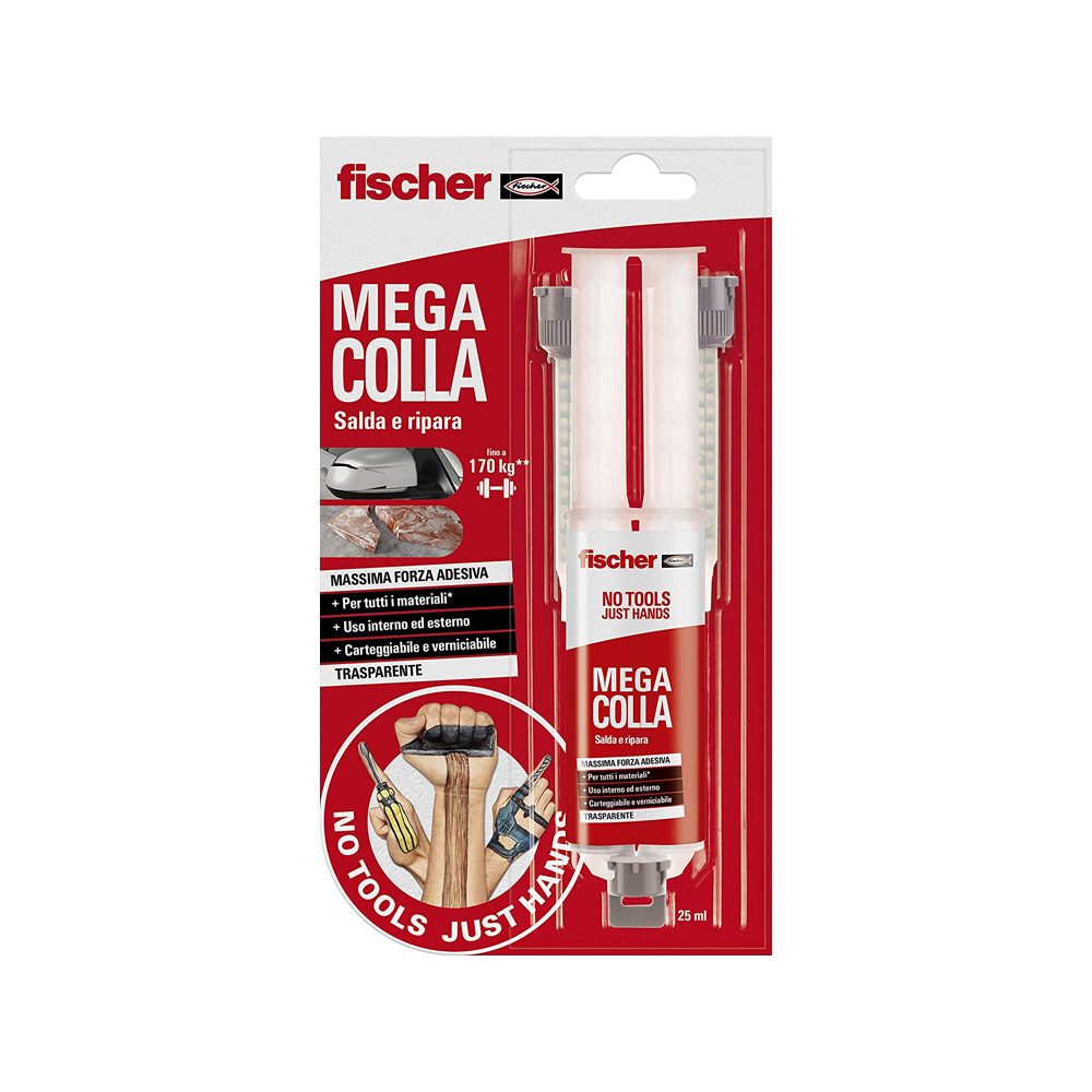 Mega Colla FISCHER 25 ml - Colla Epossidica Bicomponente Extra Forte e Rapida