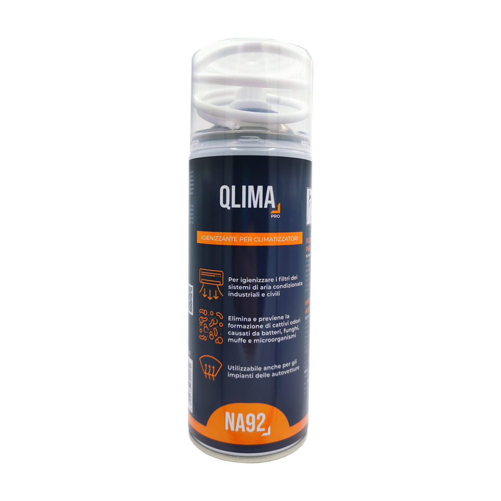 Pulitore igienizzante spray per climatizzatori na92 qlima 400 ml.