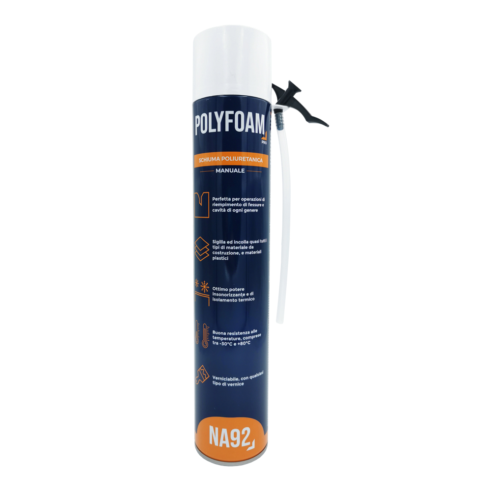 Schiuma poliuretanica manuale na92 polyfoam 750 ml - riempimento ed isolamento.