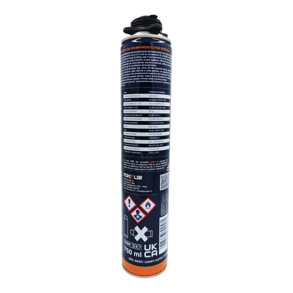 Schiuma Poliuretanica NA92 POLYFOAM Pistola 750 ml - Riempimento ed Isolamento