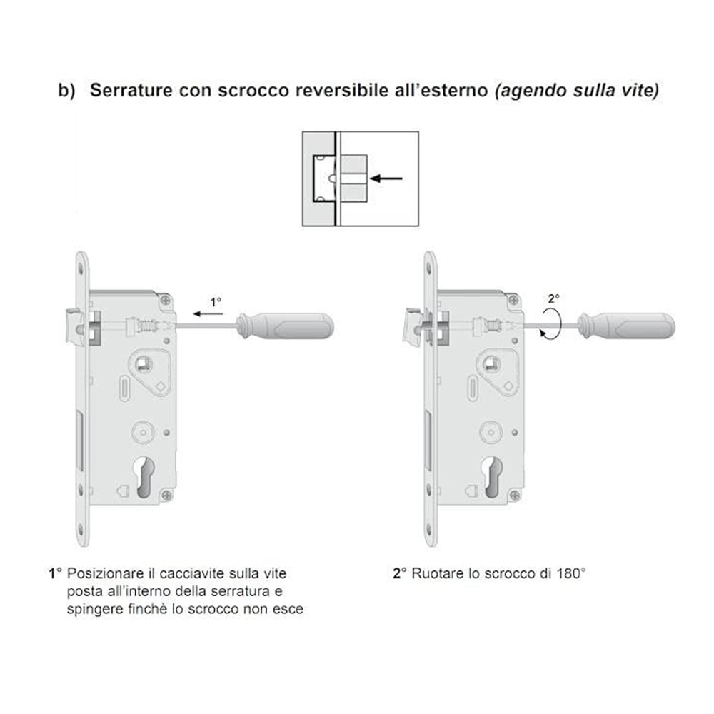 Serratura Patent Grande Bronzato AGB - Foro 50 mm e Quadro 8 mm