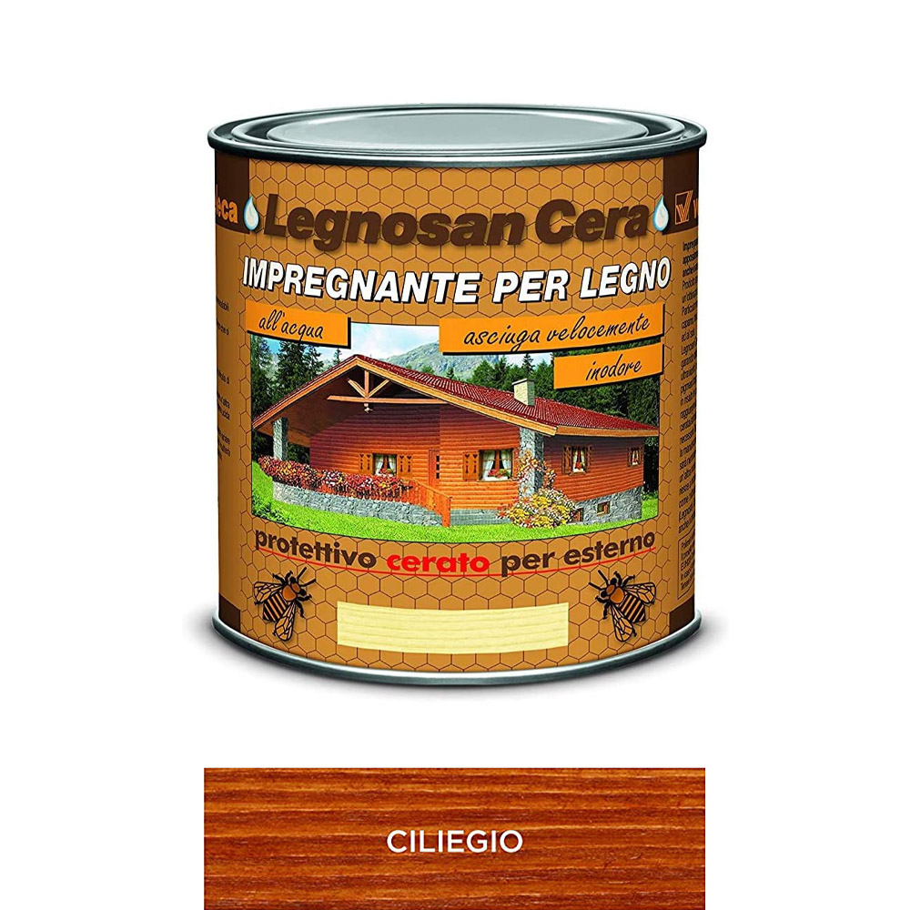 Impregnante all'acqua legnosan cera 750 ml veleca - ciliegio.