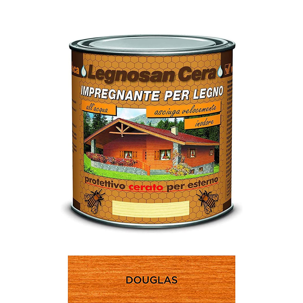 Impregnante all'acqua legnosan cera 750 ml veleca - douglas.