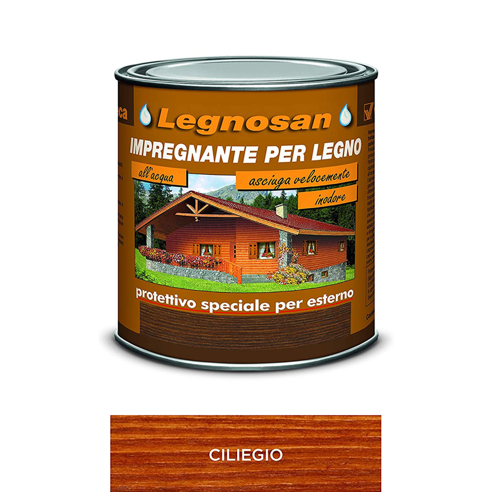 Impregnante all'acqua per legno esterno legnosan 750 ml veleca - ciliegio.