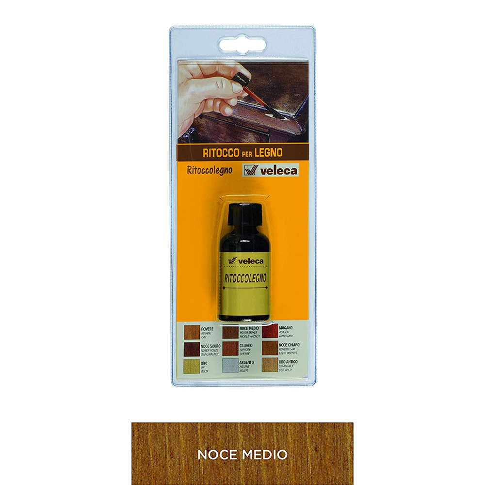 Ritoccolegno Semi-Coprente per Graffi e Scalfitture 25 ml VELECA - Noce Medio