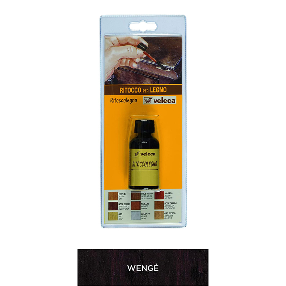 Ritoccolegno semi-coprente per graffi e scalfitture 25 ml veleca - wenge.