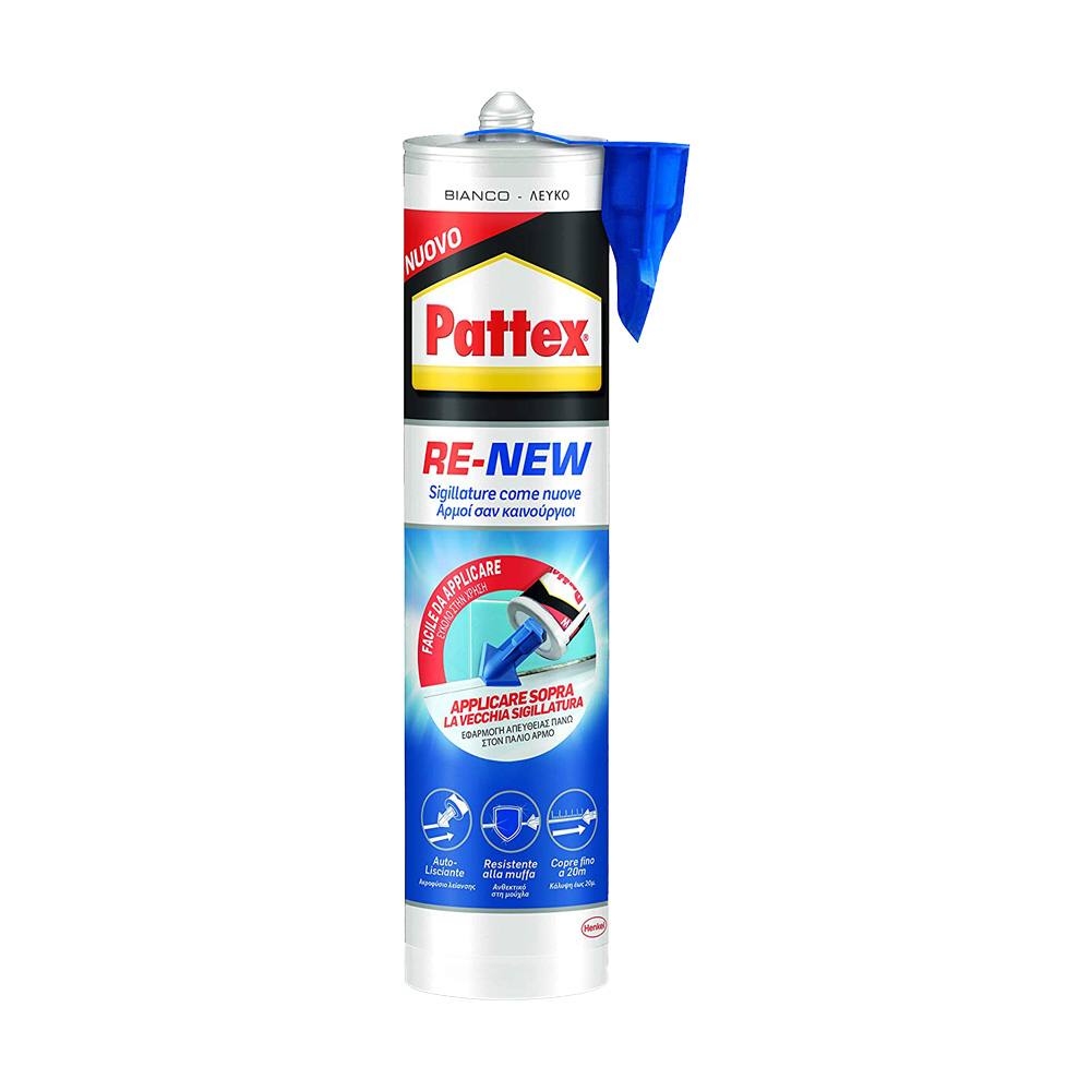 Sigillante per fughe bagno sano re-new 280 ml pattex - bianco.