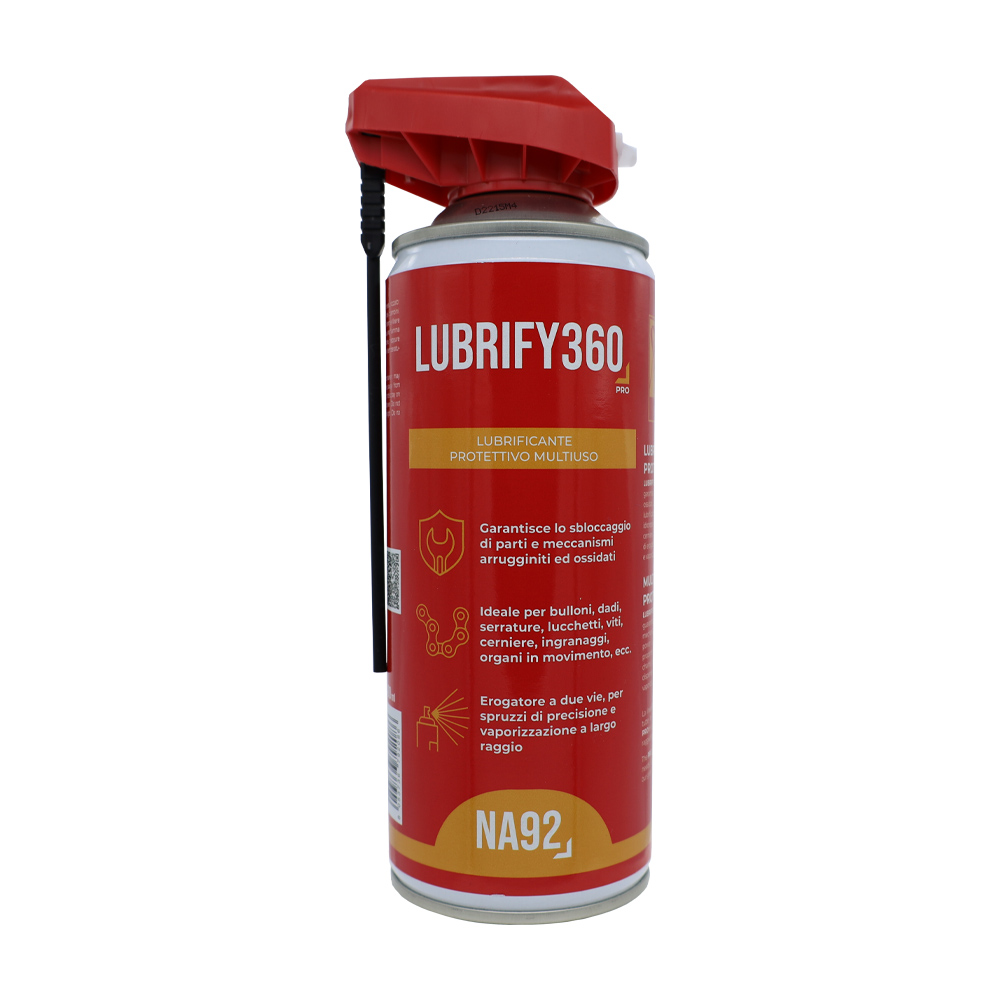 Lubrificante protettivo multiuso na92 lubrify360 400 ml - con erogatore a 2 vie.