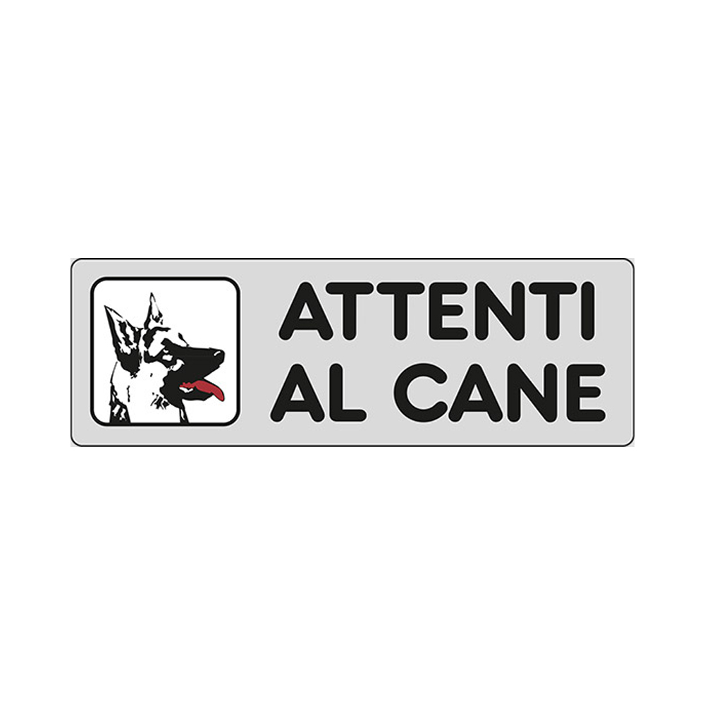 Cartello in carta autoadesiva 15x5 cm - attenti al cane.