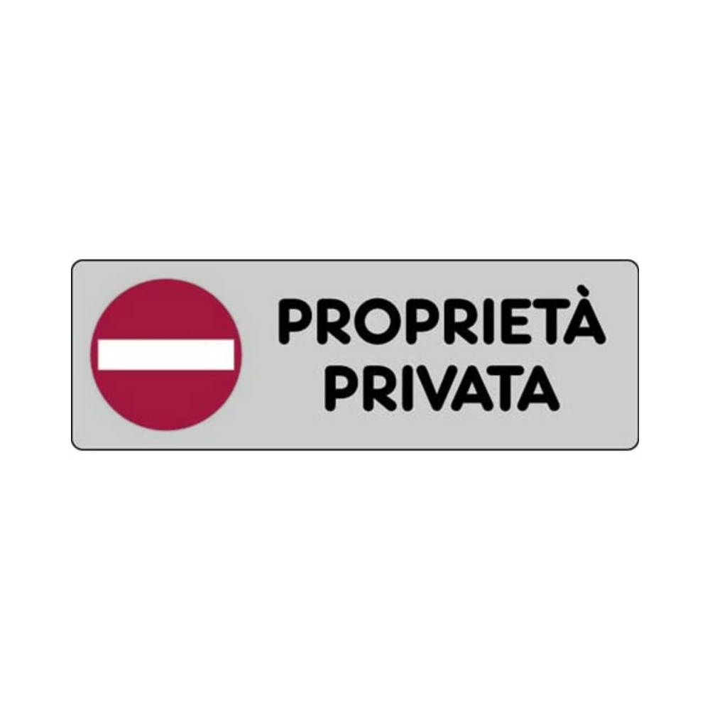 Cartello in Carta Autoadesiva 15x5 cm - PROPRIETA' PRIVATA