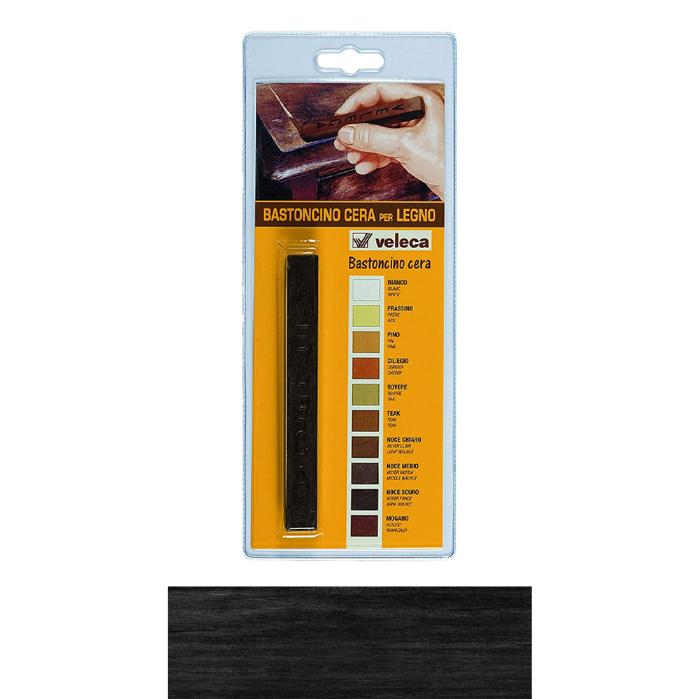 Bastoncino cera per restauro e manutenzione legno veleca - nero.