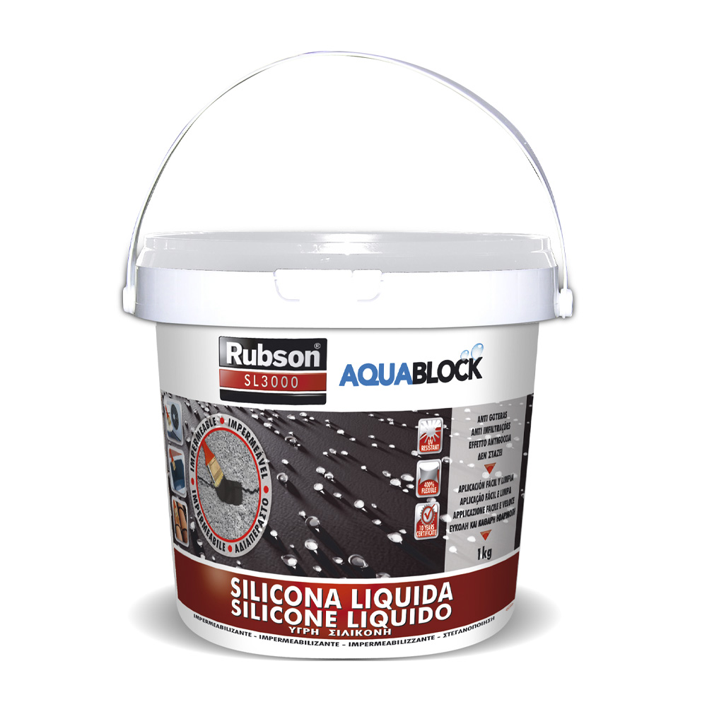 Aquablock silicone liquido sl3000 bianco rubson 1 kg.