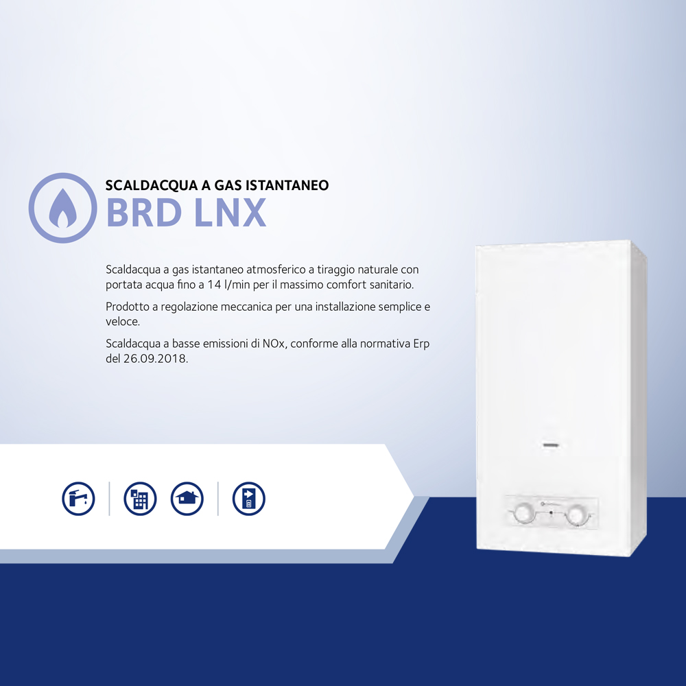 Scaldacqua a Gas GPL 14 Lt BRD LNX ONM CHAFFOTEAUX - Classe Energetica A