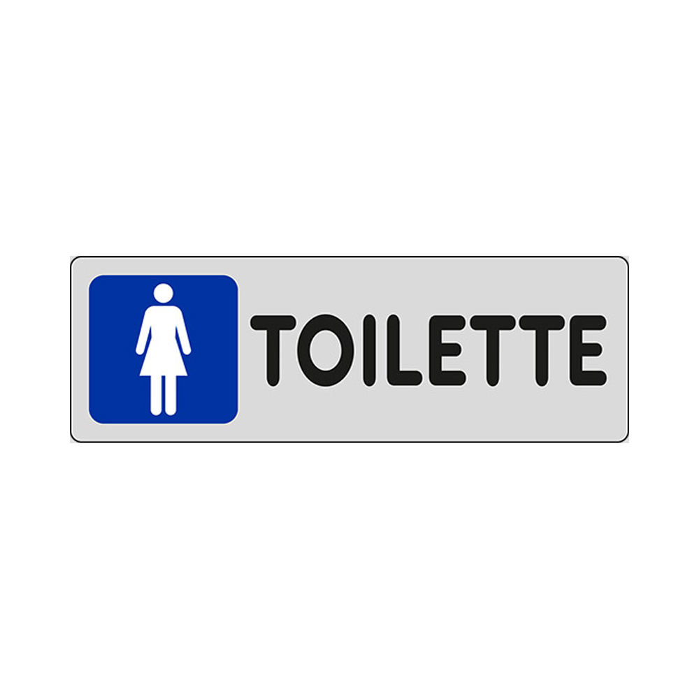 Cartello in carta autoadesiva 15x5 cm - toilette femminile.