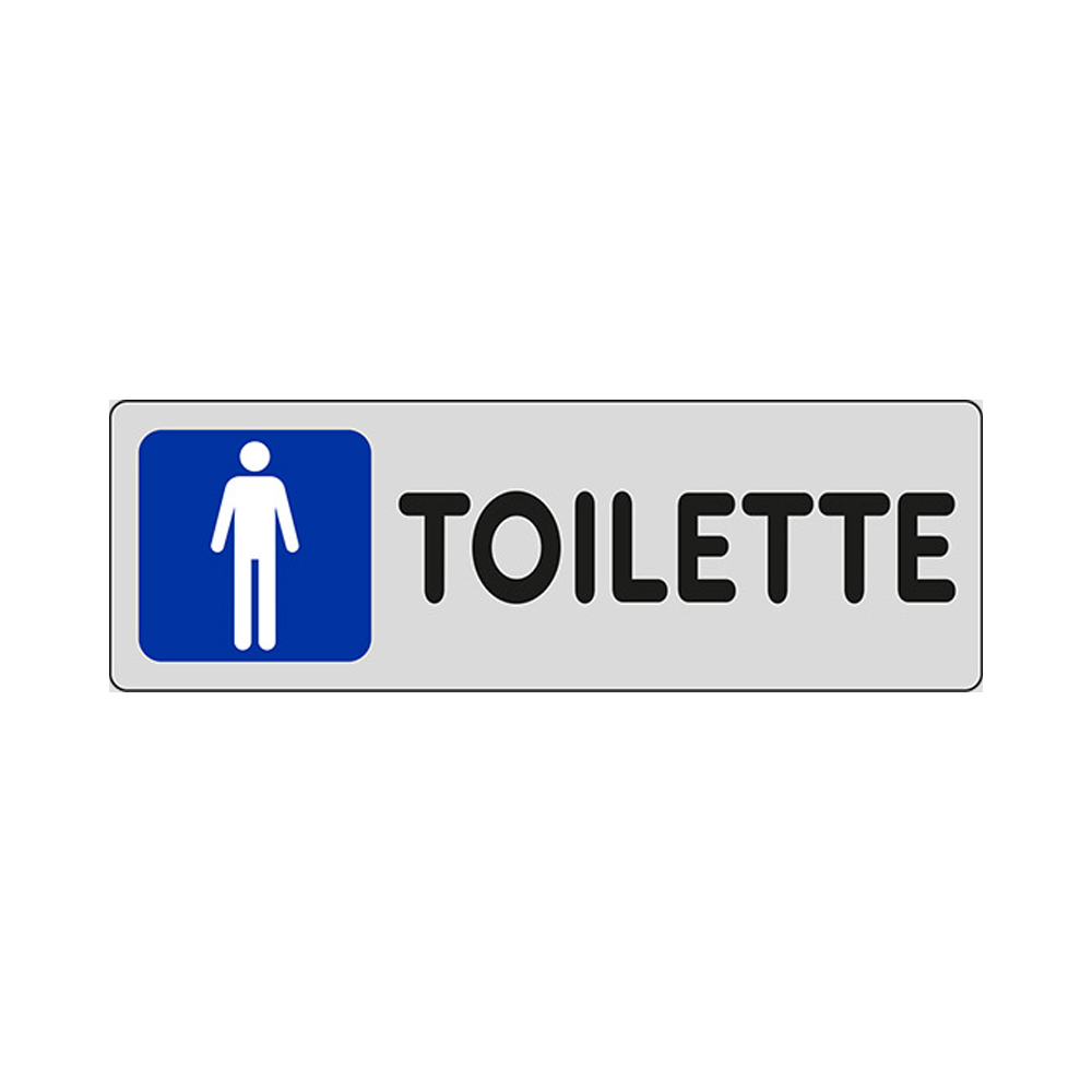 Cartello in carta autoadesiva 15x5 cm - toilette maschile.