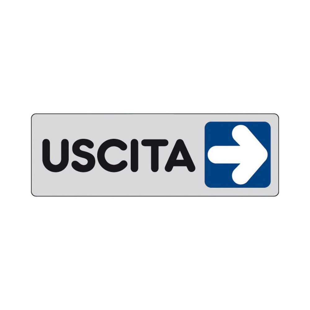 Cartello in Carta Autoadesiva 15x5 cm - USCITA A DESTRA