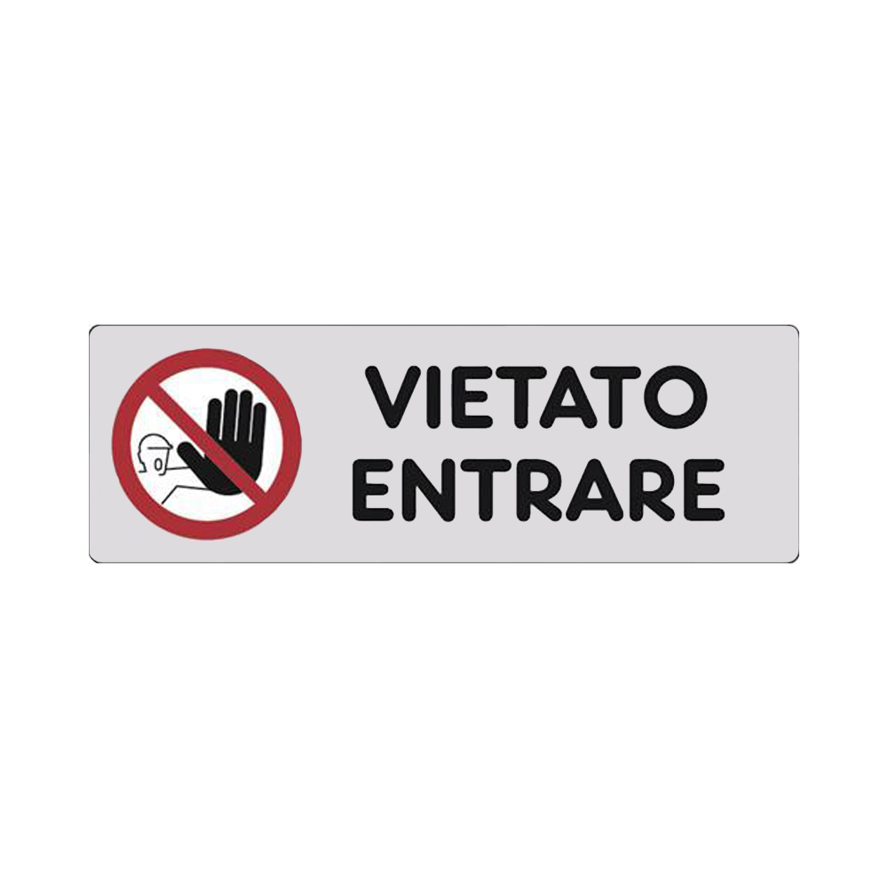 Cartello in Carta Autoadesiva 15x5 cm - VIETATO ENTRARE