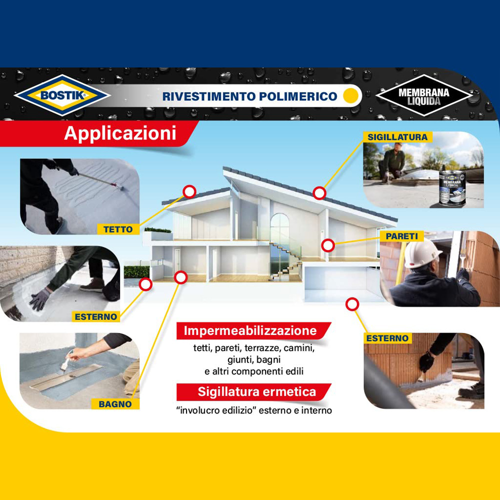 Membrana Liquida Rivestimento Polimerico 1 Kg BOSTIK - Bianco