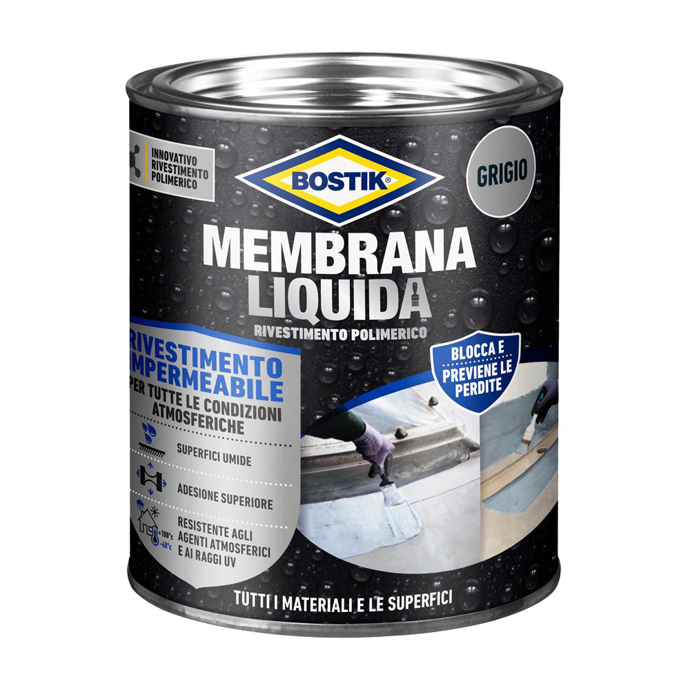 Membrana liquida rivestimento polimerico 1 kg bostik - grigio.