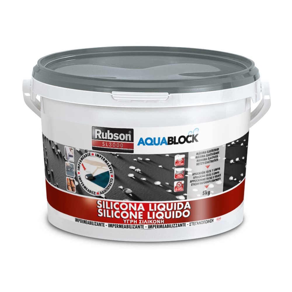 Aquablock silicone liquido sl3000 grigio rubson 5 kg.