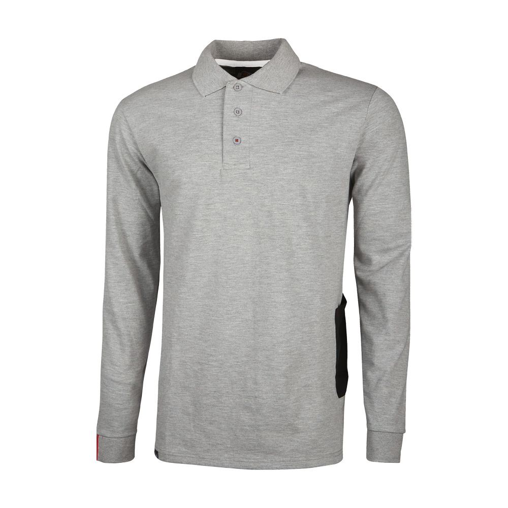 Polo maniche lunghe enjoy live grey silver u-power - taglia xxl.