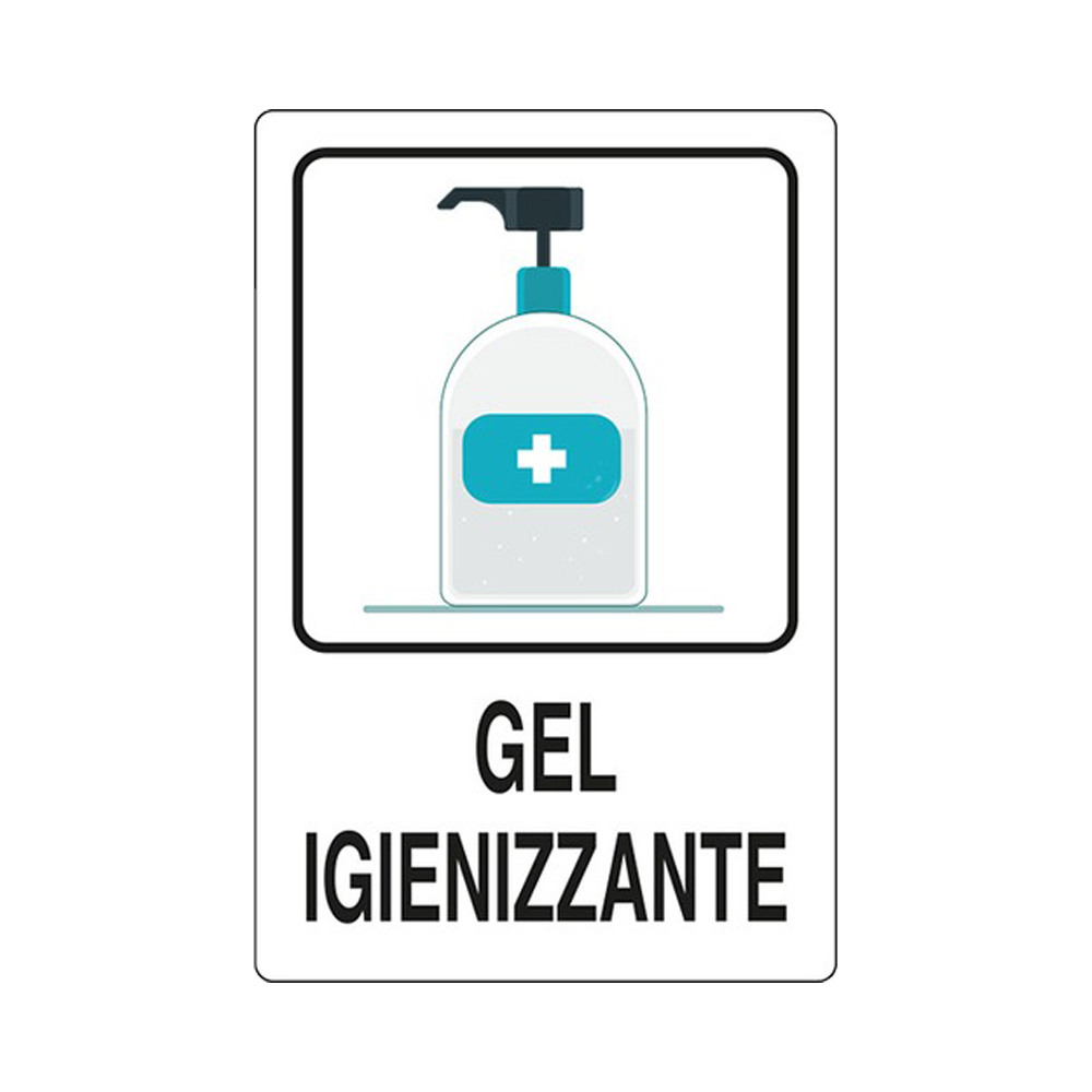 Cartello in carta Autoadesiva 20x30 cm - GEL IGIENIZZANTE PER MANI