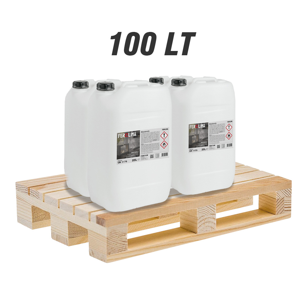 X4 bioetanolo naturale stufe e camini inodore ferqlima - 4 taniche da 25 lt.