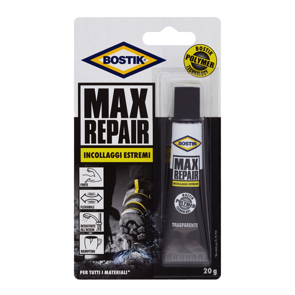 Bostik MAX REPAIR adesivo di riparazione super forte, flessibile, per  incollaggi estremi g 20, Trasparente & Super Control 5gr : .it: Fai  da te