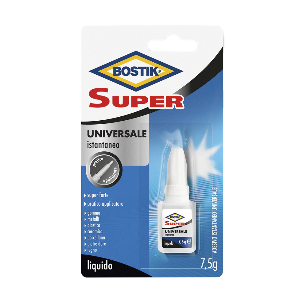 Adesivo istantaneo super universale bostik 7,5 g.