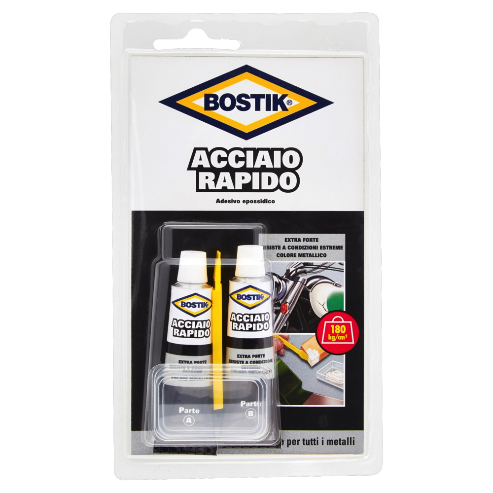 Colla epossidica bicomponente acciaio rapido bostik 30 ml.