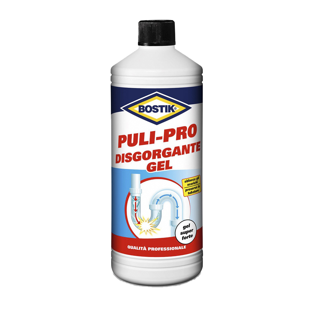 Puli-pro disgorgante gel bostik 1 lt - disotturante per bagno e cucina.