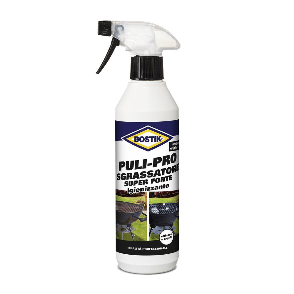 Puli-pro sgrassatore igienizzante spray per bbq, griglie e forni bostik 500 ml.