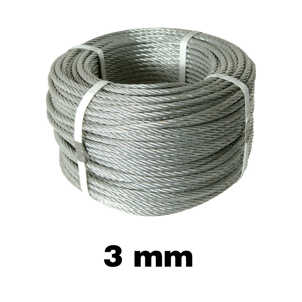 Cavetto acciaio 3 mm ferwork 100 mt.