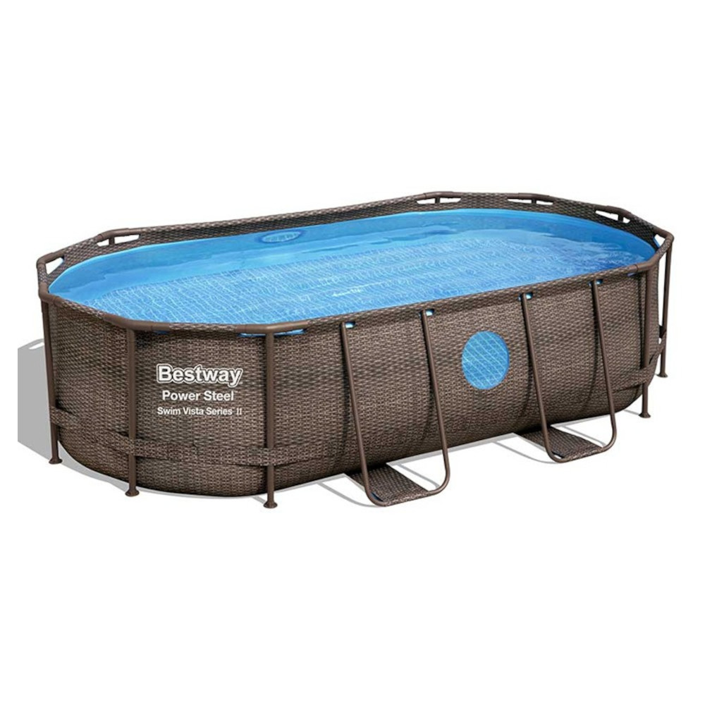 Piscina ovale power steel swim vista 427x250x100h cm bestway - effetto vimini.