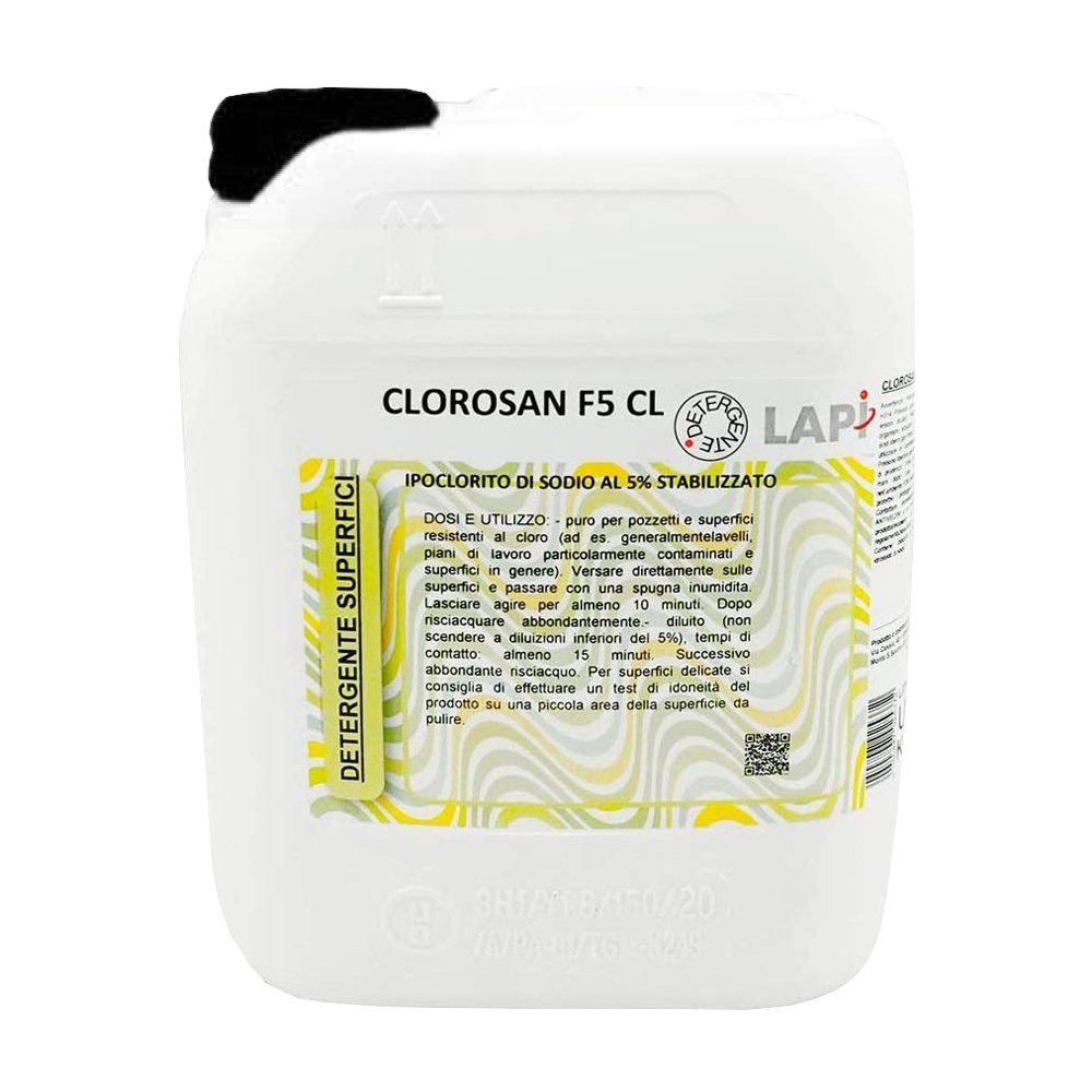 Detergente igienizzante per superfici 5 lt clorosan - a base cloro attivo.