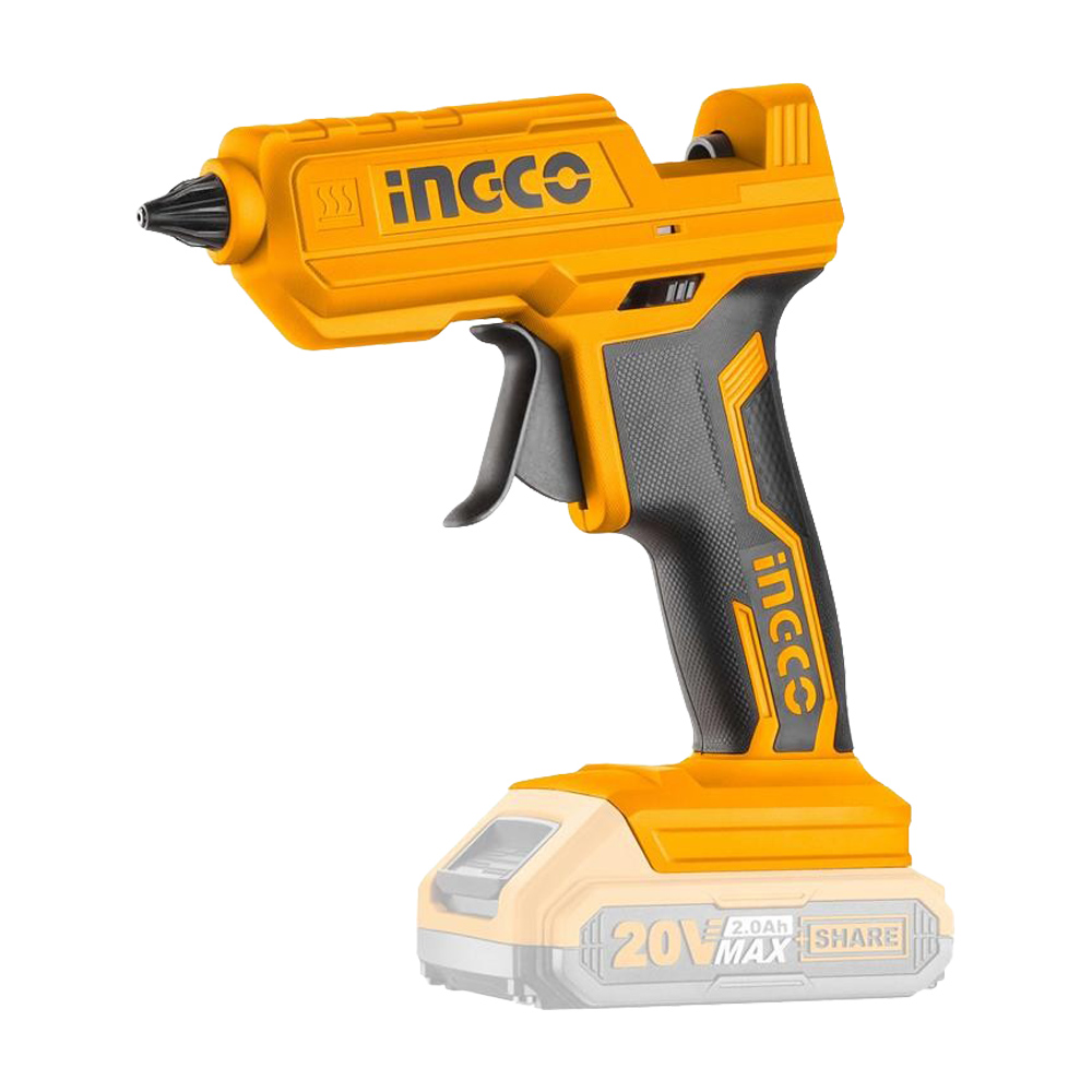 Pistola termocollante a batteria 20v ingco - con 3 stick di colla.