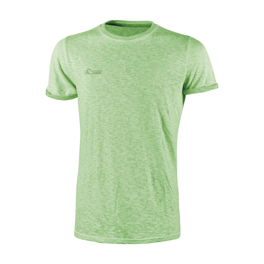 T-shirt cotone fiammato enjoy fluo green u-power - taglia l.