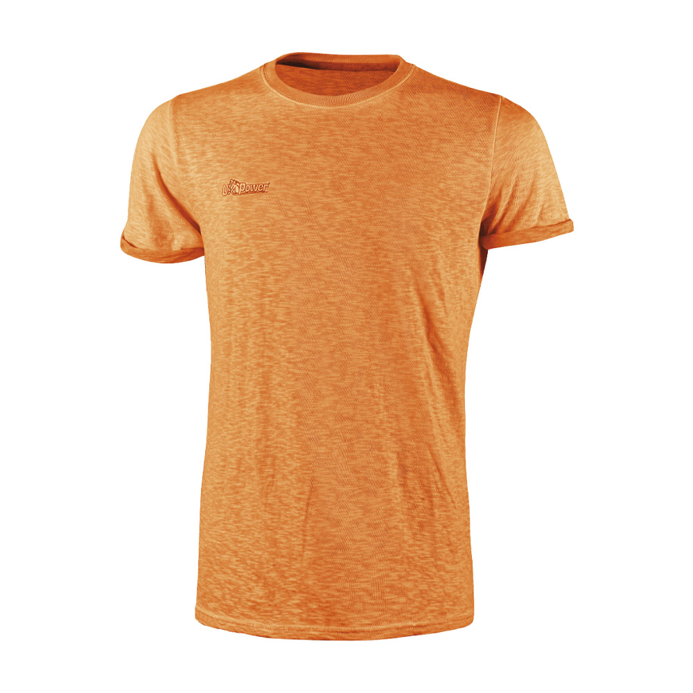 T-Shirt Cotone Fiammato Enjoy Fluo Orange U-POWER - Taglia XL