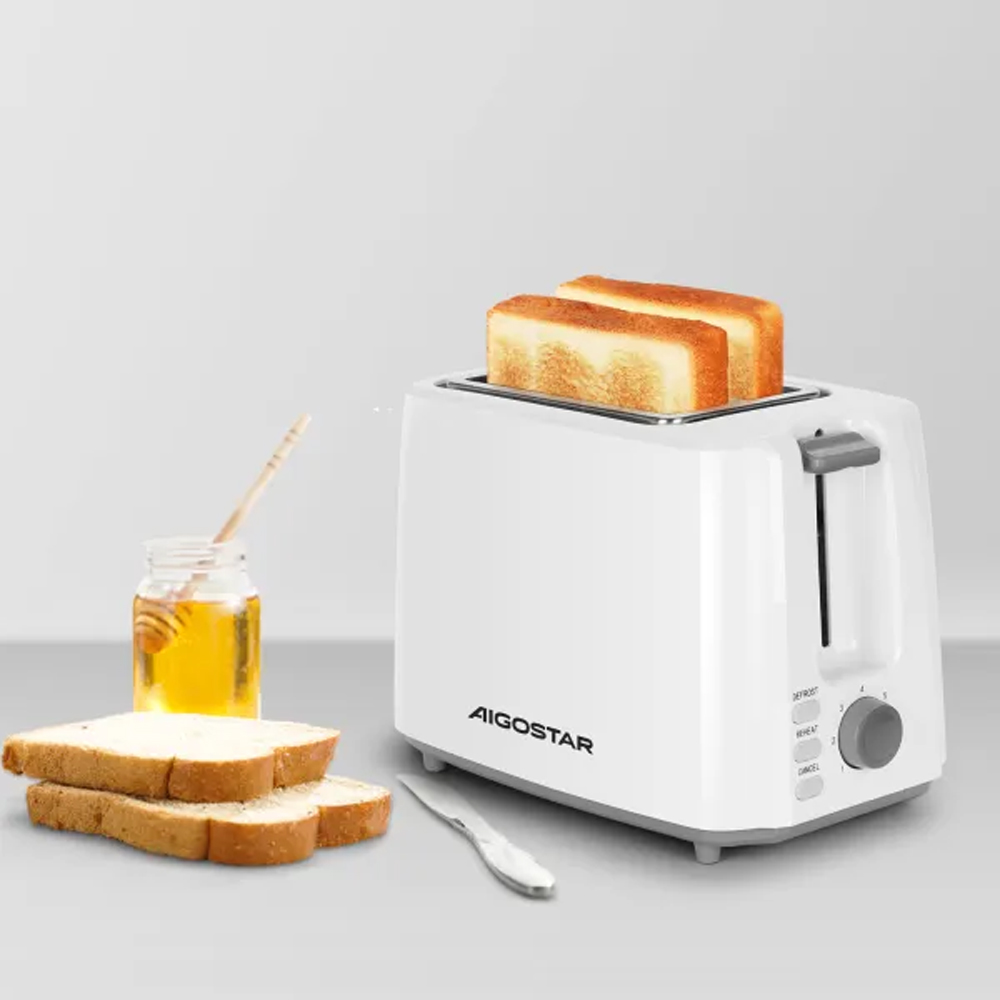 Tostapane 2 Fette 750W Bianco AIGOSTAR - 7 Impostazioni di Tostatura