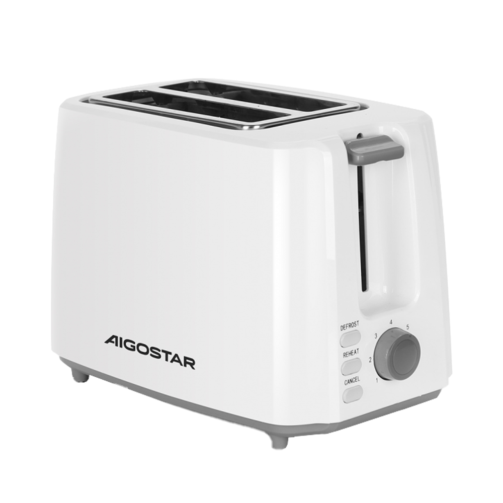 Tostapane 2 fette 750w bianco aigostar - 7 impostazioni di tostatura.