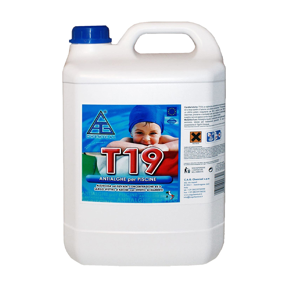 Antialga liquido per piscine t19 5 lt cag chemical - azione concentrata.