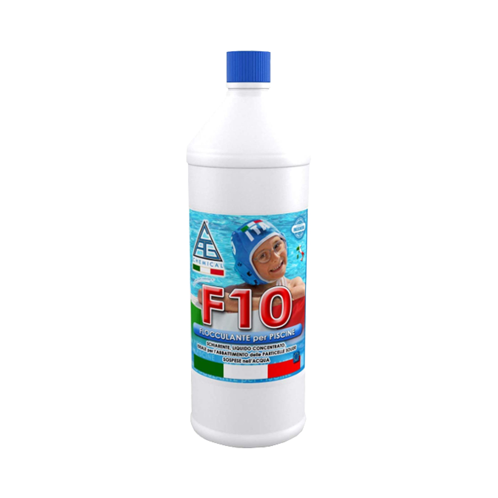 Flocculante liquido concentrato per piscine f10 1 lt cag chemical.