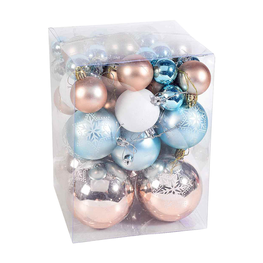 Set Palline Colorate per Addobbi Natalizi 50 pz FERCOLOR - 5 Misure Assortite